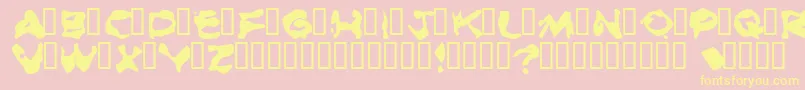 BurnedRubberBlack Font – Yellow Fonts on Pink Background