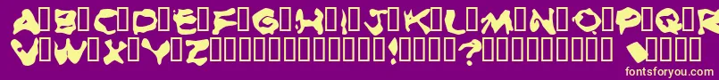 BurnedRubberBlack Font – Yellow Fonts on Purple Background