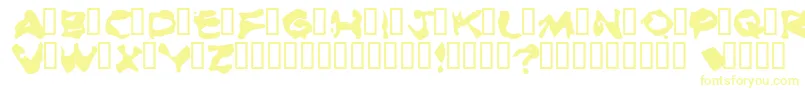 BurnedRubberBlack Font – Yellow Fonts on White Background