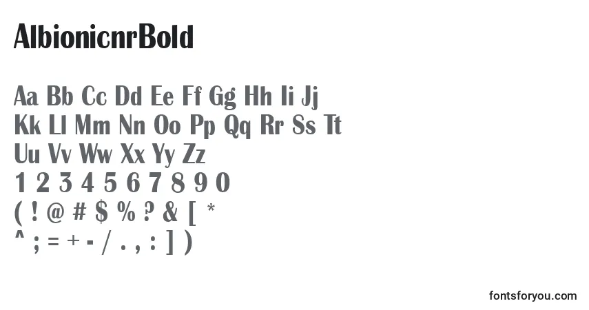 A fonte AlbionicnrBold – alfabeto, números, caracteres especiais