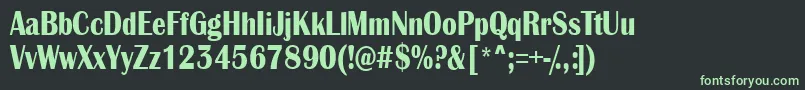 フォントAlbionicnrBold – 黒い背景に緑の文字