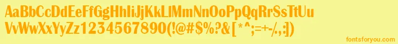 AlbionicnrBold Font – Orange Fonts on Yellow Background