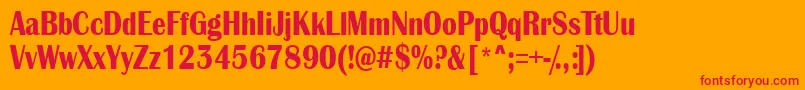 AlbionicnrBold Font – Red Fonts on Orange Background