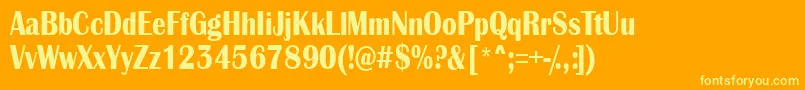 AlbionicnrBold-Schriftart – Gelbe Schriften auf orangefarbenem Hintergrund