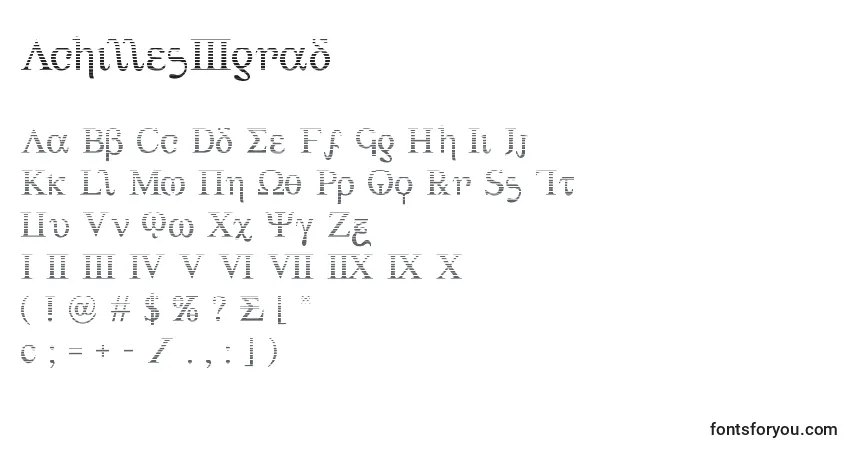 Schriftart Achilles3grad – Alphabet, Zahlen, spezielle Symbole