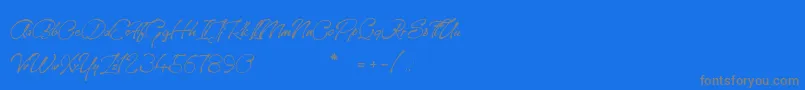 SanctuaryPlayground-Schriftart – Graue Schriften auf blauem Hintergrund