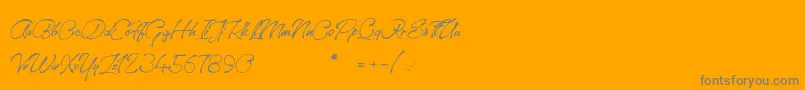 SanctuaryPlayground-Schriftart – Graue Schriften auf orangefarbenem Hintergrund