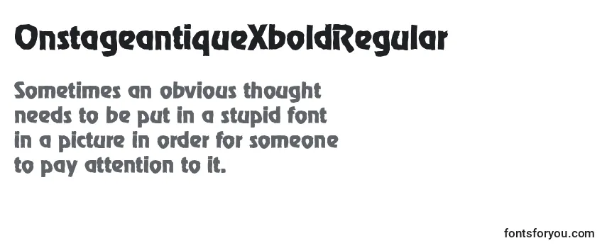 Review of the OnstageantiqueXboldRegular Font