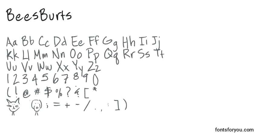 A fonte BeesBurts – alfabeto, números, caracteres especiais