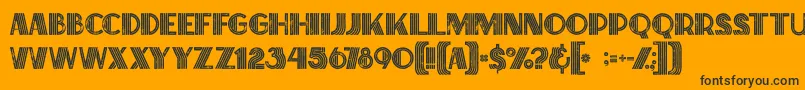 Briskinlinegrunge Font – Black Fonts on Orange Background