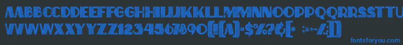 Fonte Briskinlinegrunge – fontes azuis em um fundo preto