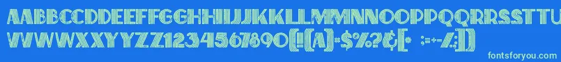 Briskinlinegrunge Font – Green Fonts on Blue Background