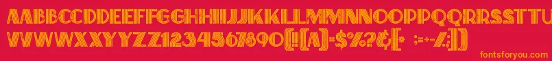 Briskinlinegrunge Font – Orange Fonts on Red Background