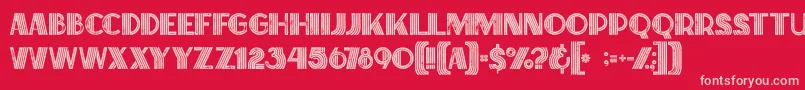 Briskinlinegrunge Font – Pink Fonts on Red Background