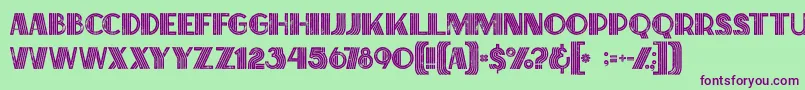 Briskinlinegrunge Font – Purple Fonts on Green Background