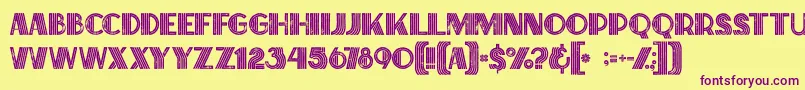 Briskinlinegrunge Font – Purple Fonts on Yellow Background