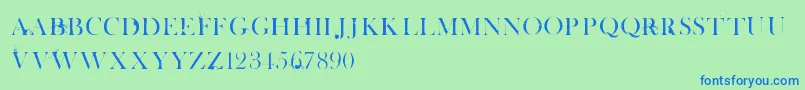 WhiteTieAffair-fontti – siniset fontit vihreällä taustalla