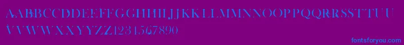 フォントWhiteTieAffair – 紫色の背景に青い文字