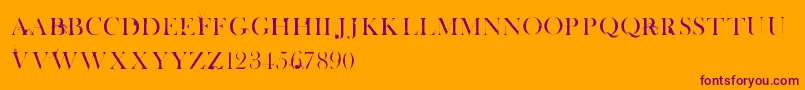 フォントWhiteTieAffair – オレンジの背景に紫のフォント