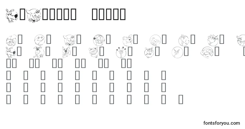 Schriftart KrCircleScraps – Alphabet, Zahlen, spezielle Symbole