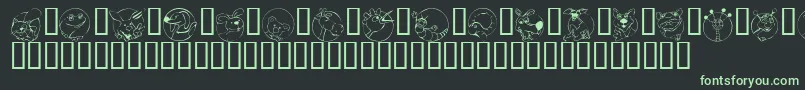 KrCircleScraps Font – Green Fonts on Black Background