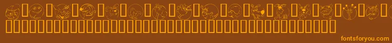 KrCircleScraps Font – Orange Fonts on Brown Background