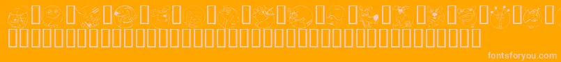 KrCircleScraps Font – Pink Fonts on Orange Background