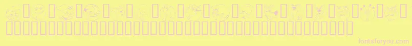 KrCircleScraps Font – Pink Fonts on Yellow Background