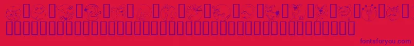 KrCircleScraps Font – Purple Fonts on Red Background