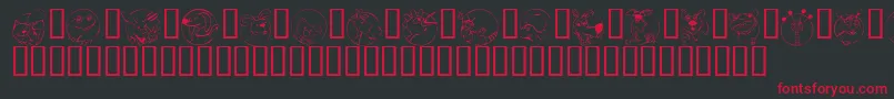 KrCircleScraps Font – Red Fonts on Black Background
