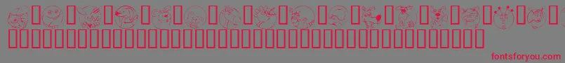 KrCircleScraps Font – Red Fonts on Gray Background