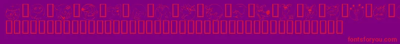KrCircleScraps Font – Red Fonts on Purple Background