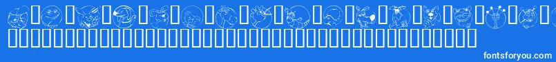 KrCircleScraps Font – White Fonts on Blue Background