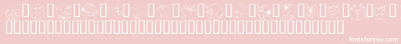 KrCircleScraps Font – White Fonts on Pink Background