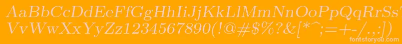 Lmromanslant8Regular Font – Pink Fonts on Orange Background