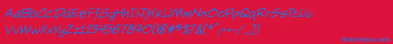 NightwatcherbbItal Font – Blue Fonts on Red Background