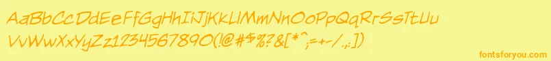 NightwatcherbbItal Font – Orange Fonts on Yellow Background
