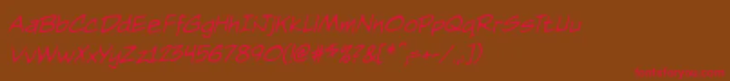 NightwatcherbbItal Font – Red Fonts on Brown Background