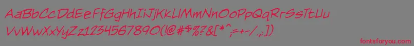 NightwatcherbbItal Font – Red Fonts on Gray Background