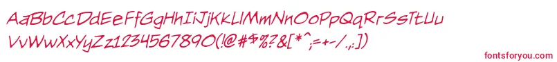 NightwatcherbbItal Font – Red Fonts on White Background