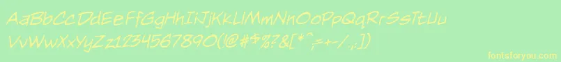 NightwatcherbbItal Font – Yellow Fonts on Green Background
