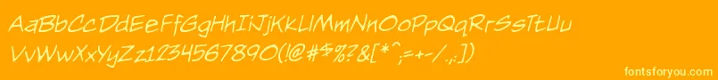 NightwatcherbbItal Font – Yellow Fonts on Orange Background