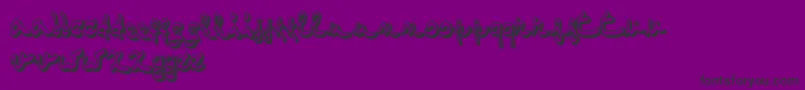 フォントOneTwoMustardHot – 紫の背景に黒い文字