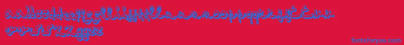 OneTwoMustardHot Font – Blue Fonts on Red Background