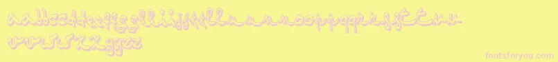 OneTwoMustardHot Font – Pink Fonts on Yellow Background