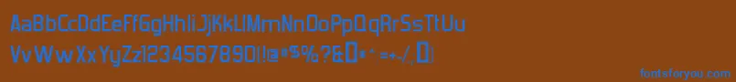 Czcionka ForgottenFuturistCollege – niebieskie czcionki na brązowym tle