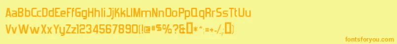 ForgottenFuturistCollege Font – Orange Fonts on Yellow Background
