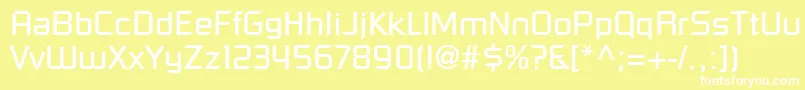 Fonte ShoestringSsi – fontes brancas em um fundo amarelo