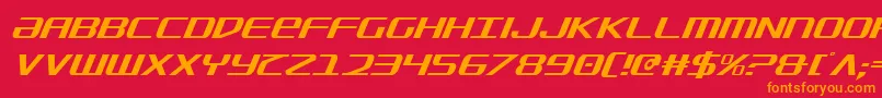 フォントSdfCondensedItalic – 赤い背景にオレンジの文字