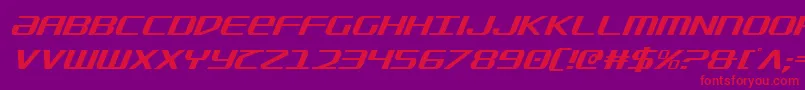 SdfCondensedItalic-Schriftart – Rote Schriften auf violettem Hintergrund
